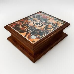 2002 Green Bay Packer Fan Memory Watch Jewelry Box Star Players Feat Brett Favre